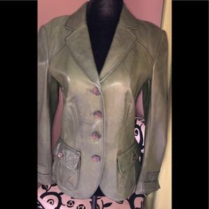 EUC Danier Leather Hunter green blazer